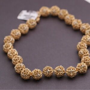 Vintage CHARTER CLUB modernist biomorphic ball encrusted rhinestones choker